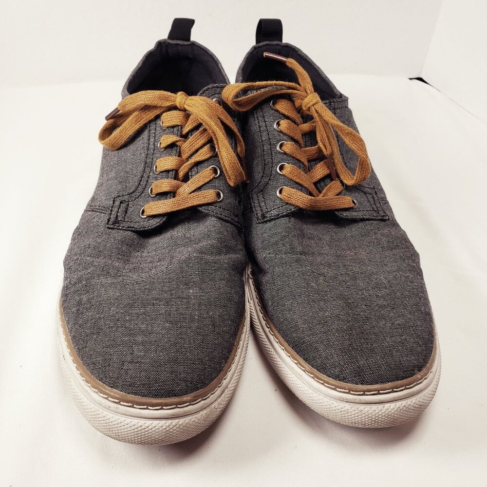 Steve Madden Mens Tennis Shoe Size 13 P-Gateway Gray with Brown Fabric Material